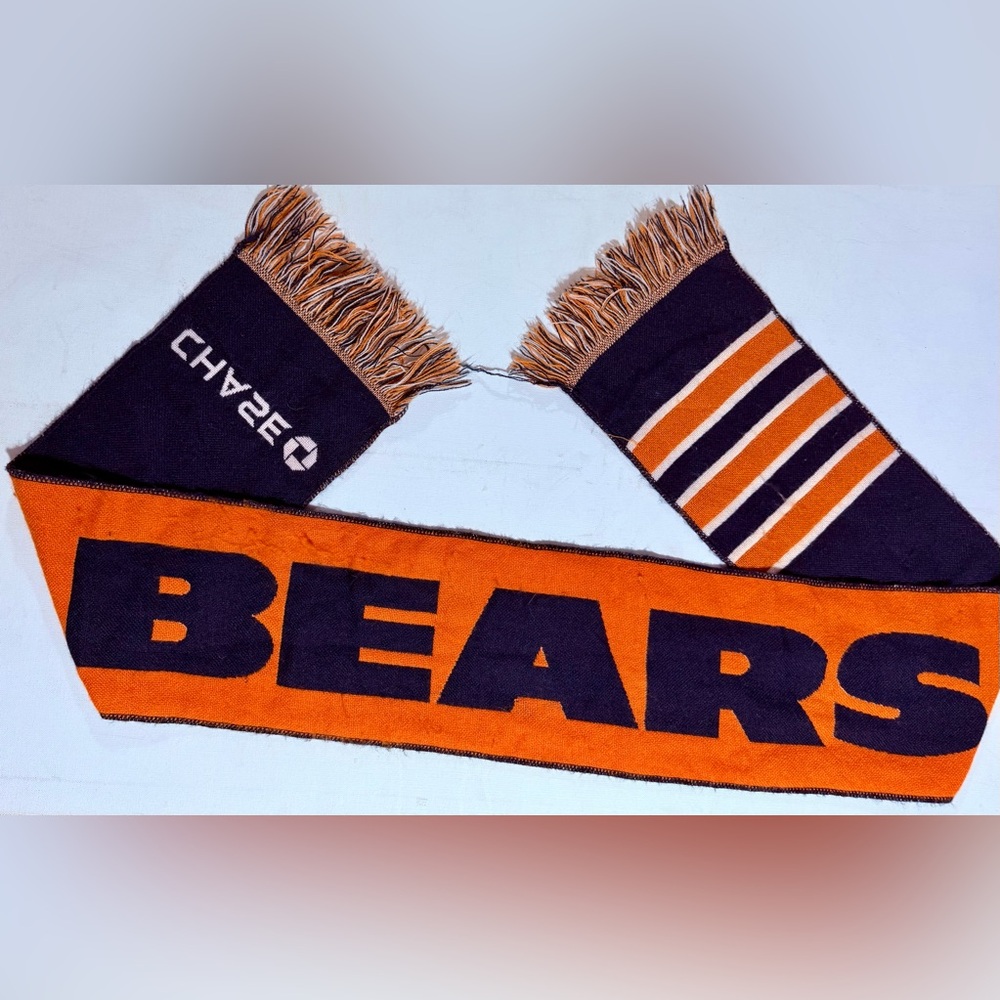 Vibrant Chicago Bears Orange and Blue Scarf by Kick 10 Pro Gear Chicago